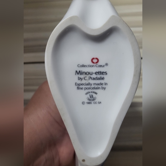 Vintage 1985 CAT FLORAL VASE PORTUGAL Minou-ettes by C. Pradalie FINE PORCELAIN - Picture 2 of 6